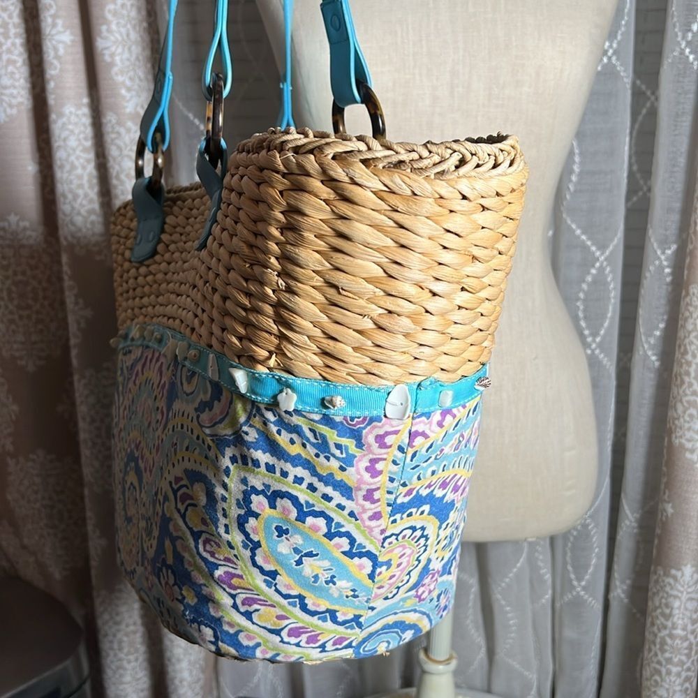 Vera Bradley Straw Beach Bag Tote in EUC - Picture 5 of 10